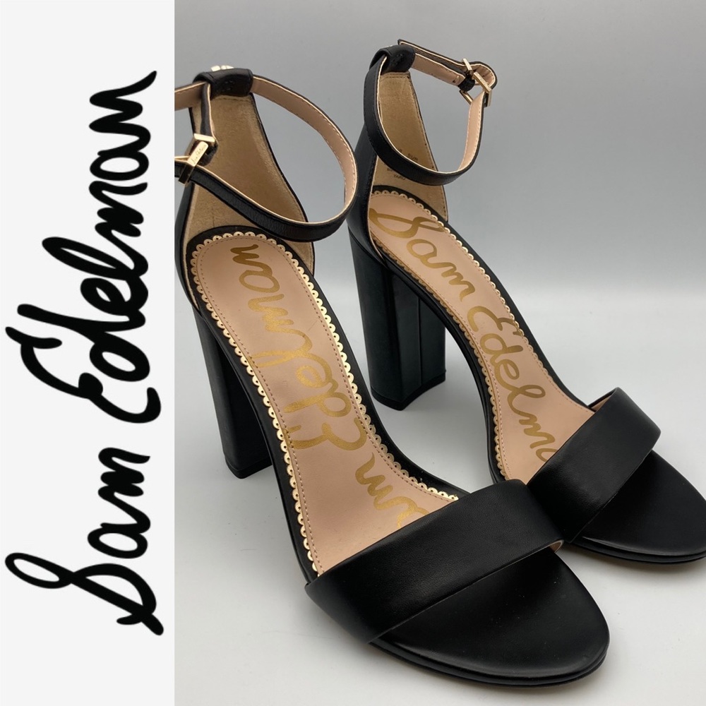Sam Edelman  Womans Yaro Heel Black Leather Size 9